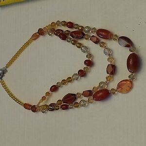 Three Tier Glass Beads Necklace